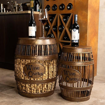 Wine Barrel Table - Cork Catcher Accent Table. Cork Holder Decorative and Storage - 2000 Corks - Regular