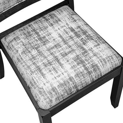 X02X2-2C6-30 4-pc Dining Room Table Set a Rectangular Kitchen Table and a wooden Bench and 2 Wire Brushed Black Polyester Stackable Chair, 39x120 Inch, Wire Brushed Black