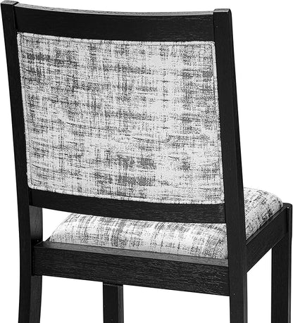 X02X2-206-30 5-pc Dining Room Table Set a Rectangular Kitchen Table and 2 Benches and 2 Wire Brushed Black Polyester Stackable Chairs, 39x120 Inch, Wire Brushed Black