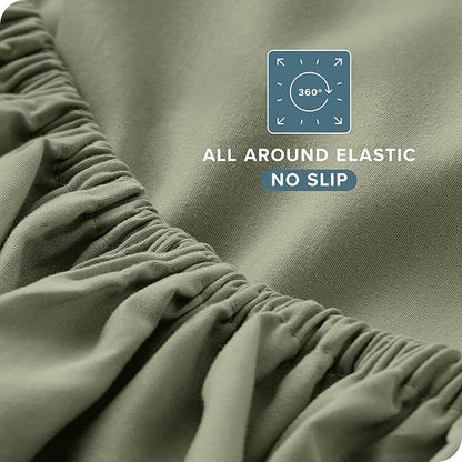 Bare Home Split King Sheet Set - 1800 Ultra-Soft Microfiber Bed Sheets - Double Brushed - Deep Pockets - Easy Fit - 5 Piece Set - Bed Sheets (Split King, Sage)