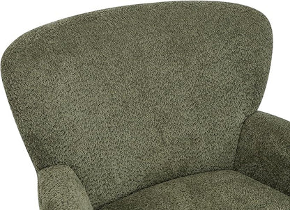 Christopher Knight Home Colby Boucle Upholstered Club Chair, Living Room Accent Chair, Wooden Frame, Flared Armrest, Plush Thick Cushion, Reading Lounge Chair, Space-Saving Furniture, Olive Green