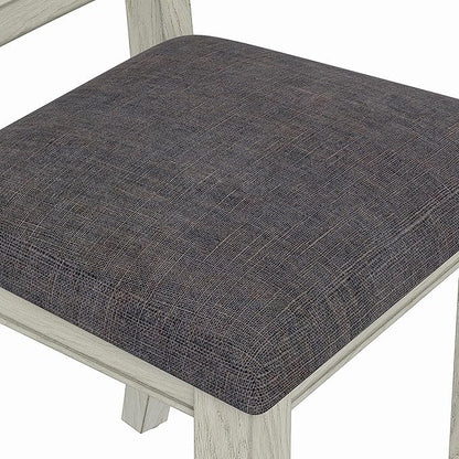 Solid Wood Dining Table, Part of Dining Table Set- Mix and Match Table, Chair, and Bench Sold Separately for Dining Room, Kitchen, Grey