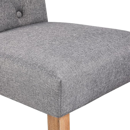 Yaheetech Dining Chairs Set of 4 Fabric Upholstered Button Tufted Kitchen Chairs with Solid Wood Legs for Home, Restaurant, Dining Room, Dark Gray