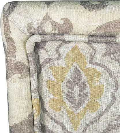 HomePop Upholstered Counter Height Barstool, 24-Inch, Suri Cream Damask