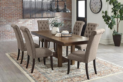 Signature Design by Ashley Moriville Farmhouse 36” x 30” Dining Extension Table, Seats up to 8, Brown