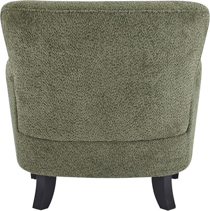 Christopher Knight Home Colby Boucle Upholstered Club Chair, Living Room Accent Chair, Wooden Frame, Flared Armrest, Plush Thick Cushion, Reading Lounge Chair, Space-Saving Furniture, Olive Green