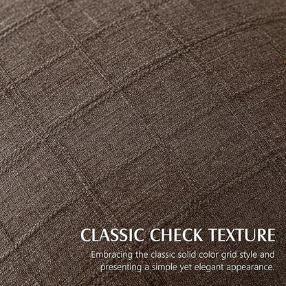 Foindtower Set of 2 Decorative Linen Check Throw Pillow Covers Neutral Farmhouse Vintage Cushion Covers Modern Boho Home Decor for Sofa Chair Couch Bedroom Living Room Outdoor,20×20 Inch,Dark Brown