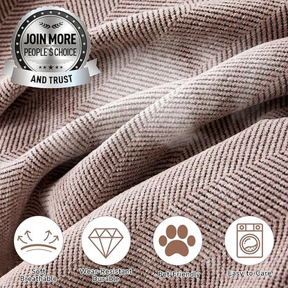 STACYPIK Stylish Cozy Pink Sofa Cover for Dogs Kids Geometric Couch Cover Herringbone Couch Slipcover for Sectional Couch Covers L Shape for 2 Cushion Couch Pet Furniture Throw Cover Washable-71X118IN