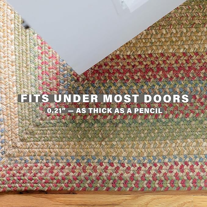 Azalea Multi Color Braided Oval Rug, Jute, 20x30 - Perfect Country Primitive Decor for Entryway, Kitchen, Everywhere
