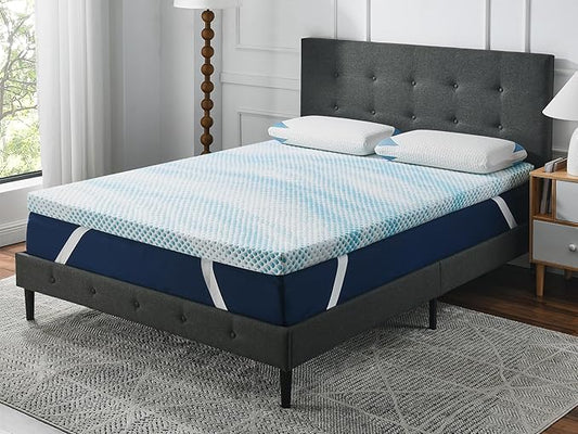 Cool Cloud Supreme 3 Inch Gel Memory Foam King Mattress Topper – Cooling, Ventilated Design for Back and Pressure Relief