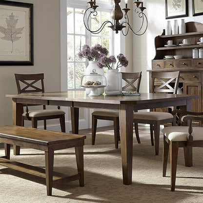Liberty Furniture Industries Hearthstone Rectangular Leg Table, W108 x D44 x H30, Dark Brown