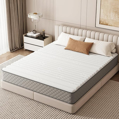 Full Mattress, 10 Inch Hybrid Double Mattress with Cooling Gel Memory Foam and Pocket Springs, CertiPUR-US Certified, Medium Firm