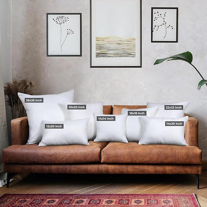 Utopia Bedding Throw Pillows (Set of 6, White), 12 x 20 Inches Pillows for Sofa, Bed and Couch Decorative Stuffer Pillow
