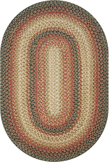 Russet Multi Color Jute Braided Oval Rug, 4x6' - Warm Country Decor, Perfect for Bedrooms, Kitchens and Large Entryways - Pet Friendly, Reversible and Easy to Clean