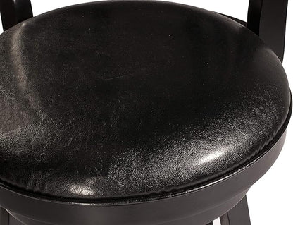 Hillsdale Fairfox Swivel Stool with Rectangular Lattice Back, Bar Height, Black