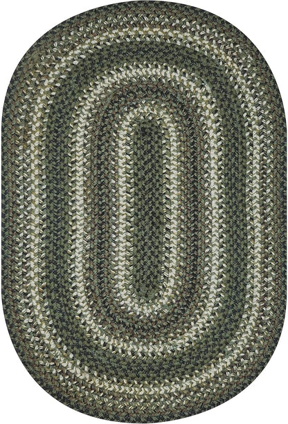 Pinecone Oval Woven Rug 27x45 - Country Style Braided Jute Entryway Rug for Rustic Decor