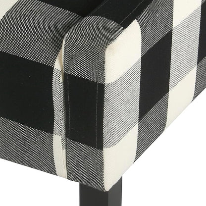 Homepop Home Decor | Upholstered Swoop Arm Accent Chair | Accent Chairs for Living Room & Bedroom | Decorative Home Furniture, Black Plaid