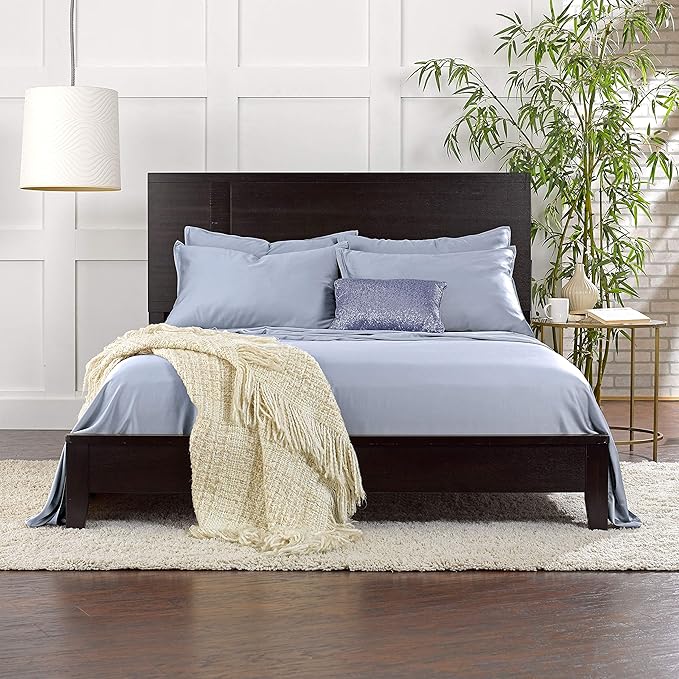 Twin Sheets by Pure Bamboo, Genuine 100% Organic Viscose Derived from Bamboo Bed Sheet Set, Luxuriously Soft & Cooling, Double Stitching, Lifetime Quality Promise (Twin, Sterling Blue)