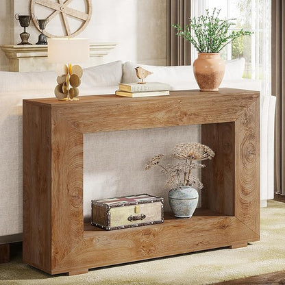 Tribesigns Farmhouse Console Table, 47 Inches Entryway Console Table with Storage, Industrial Hallway Accent Table for Living Room, Entrance