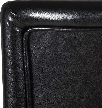 Homepop Home Decor | Classic Counter Height Bar Stools | Faux Leather 24 Inch Bar Stools | Decorative Home Furniture (Black)Single Pack