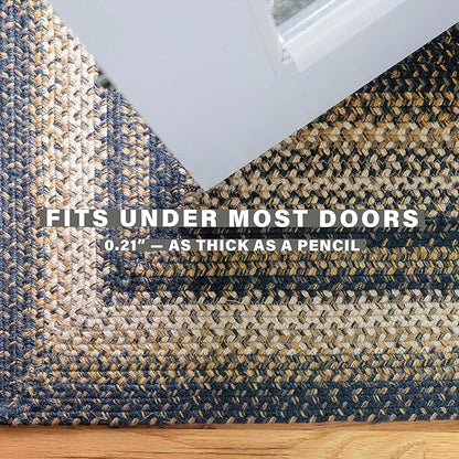 Kilimanjaro Black and Tan Small Braided Rugs, 2x3' Rectangle - Handmade with Jute, Warm Primitive Decor, Perfect for Bathrooms and Entryways - Durable and Easy to Clean