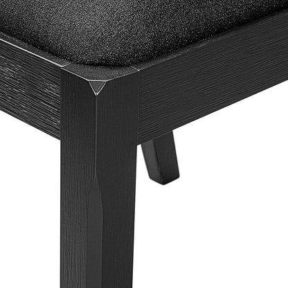 X12X1-006-24 - 13-piece Modern Dining Room Table Set a Rectangular Dining Table and 12 Black Polyester Fabric Stackable Chair, 39x120 Inch, Wire Brushed Black