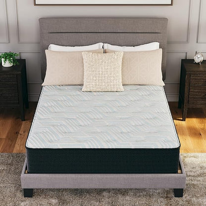 Signature Design by Ashley Full Size Comfort Plus 10 Inch Hybrid Mattress with Lumbar Support Gel Memory Foam, Fiberglass Free, Mattress In A Box
