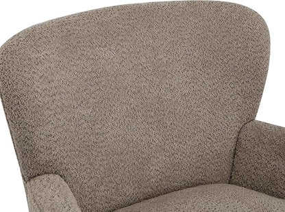Christopher Knight Home Colby Boucle Upholstered Club Chair, Living Room Accent Chair, Wooden Frame, Flared Armrest, Plush Thick Cushion, Reading Lounge Chair, Space-Saving Furniture, Light Brown