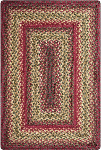 Cider Barn Red Jute Braided Area Rug, 4x6' Rectangle - Warm Country Rustic Decor, Perfect for Kitchens and Large Entryways - Durable, Reversible and Easy to Clean