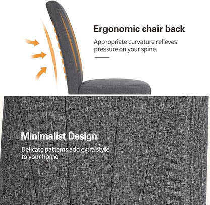 VECELO Upholstered Dining Chairs Set of 4, Modern Fabric and High Back & Solid Wood Legs, Parsons for Kitchen/Living Room- Dark Gray
