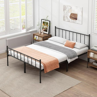 Queen Bed Frame-Classic Metal Platform Bed Frame,Mattress Foundation with Steel Slat Support,Under Foundation Storage,No Box Spring Needed, Easy Assembly, Queen Size