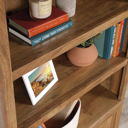 Sauder Miscellaneous Storage Transitional 3-Shelf 2-Door Bookcase/ Book shelf, Sindoori Mango finish