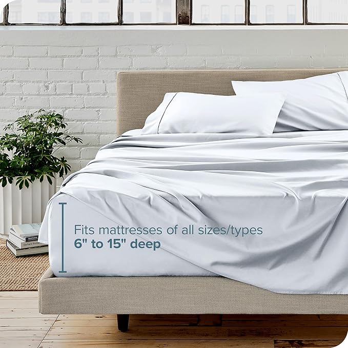 Bare Home Split Head Flex King Sheet Set - 1800 Ultra-Soft Microfiber Bed Sheets - Double Brushed - Deep Pockets - Easy Fit - 4 Piece Set - FlexTop King Bedding Sheets (Split Head Flex King, White)