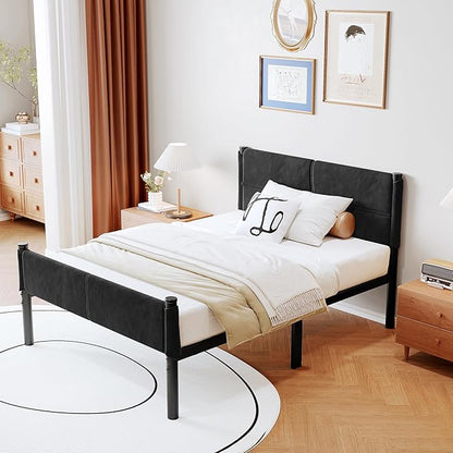 Metal Bed Frame,14Inch Twin Size Bed Frame with Storage Space,Heavy Duty Sturdy Mattress Foundation,Easy Assembly,No Box Spring Needed,Twin