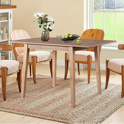 29"- 45" Extendable Dining Table for 2-4, Folding Square Dinner Table Small Kitchen Dining Room Tables with Wood Legs for Small Space, Kitchen, Living Room, Natural