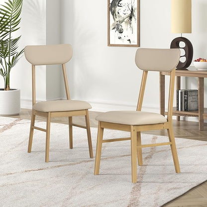Ball & Cast 6-Piece Dining Table Set,59" Rectangular Dining Table with High Gloss White top, and 4 Upholstered Chairs & 1 Bench for Dining Room and Kitchen, Light Oak