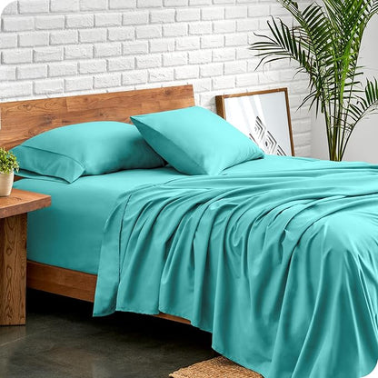Bare Home Twin XL Sheet Set - College Dorm Size - Luxury 1800 Ultra-Soft Microfiber Twin Extra Long Bed Sheets - Deep Pockets - Easy Fit - Extra Soft - 3 Piece Set - Bed Sheets (Twin XL, Turquoise)