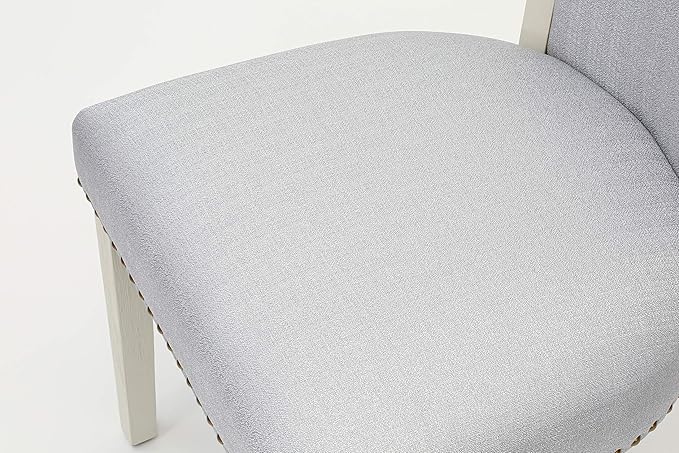 East West Furniture X077VE005-5 5 Piece Dining Room Table Set Includes a Rectangle Kitchen Table with X-Legs and 4 Grey Linen Fabric Parson Dining Chairs, 40x72 Inch, Multi-Color