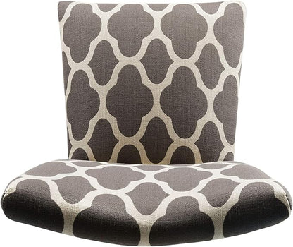 HomePop Parsons Classic Upholstered Accent Dining Chair, Set of 2, Grey and Cream Geometric