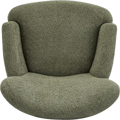 Christopher Knight Home Colby Boucle Upholstered Club Chair, Living Room Accent Chair, Wooden Frame, Flared Armrest, Plush Thick Cushion, Reading Lounge Chair, Space-Saving Furniture, Olive Green