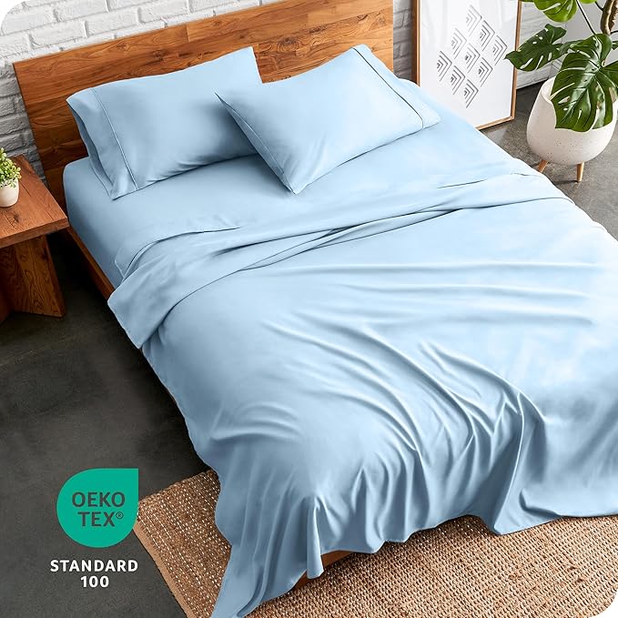 Bare Home Twin XL Sheet Set - College Dorm Size - Luxury 1800 Ultra-Soft Microfiber Twin Extra Long Bed Sheets - Deep Pockets - Easy Fit - Extra Soft - 3 Piece Set - Bed Sheets (Twin XL, Light Blue)