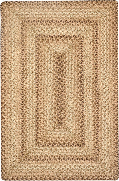 Cookie Dough Brown Small Braided Rugs, 2x3' Rectangle - Handmade with Jute, Warm Country Rustic Decor, Perfect for Laundry Rooms, Bathrooms and Entryways - Durable and Easy to Clean