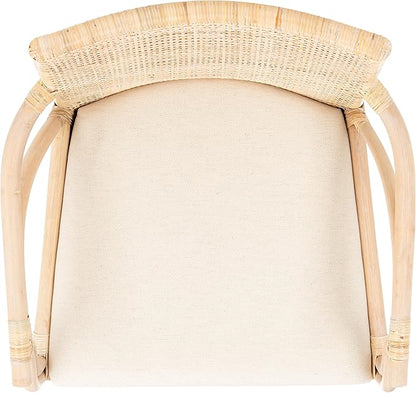 SAFAVIEH Home Collection Gianni Natural Wash/White Cushion Living Dining Room Bedroom Office Foyer Arm Chair SEA4011B