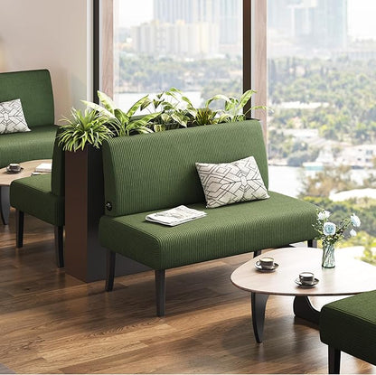 Yaheetech Small Mini Sofa Couch Armless Loveseat Futon for Bedroom, Corduroy Fabric & Easy Assembly, for Small Spaces Living Room,Dorm,Office,Apartment, Green