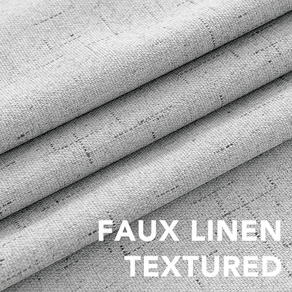 H.VERSAILTEX 100% Blackout Curtains for Bedroom Thermal Insulated Linen Textured Curtains Heat and Full Light Blocking Drapes Living Room Curtains 2 Panel Sets, Glacier Gray, 52x54 Inch