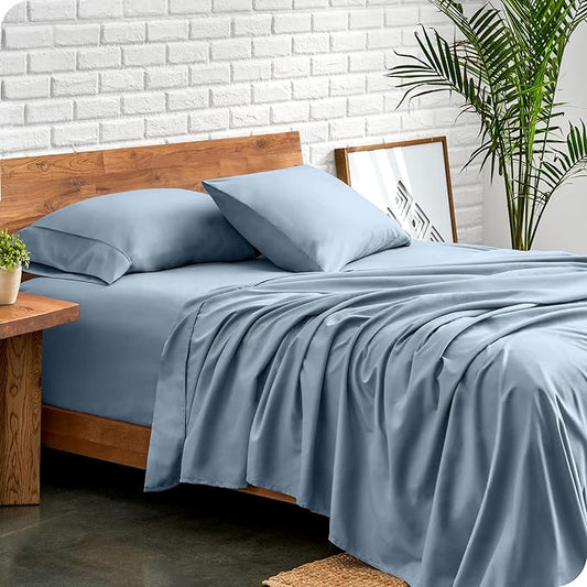 Bare Home Twin Sheet Set - 1800 Ultra-Soft Microfiber Twin Bed Sheets - Double Brushed - Deep Pockets - Easy Fit - Extra Soft - 3 Piece Set - Bedding Sheets & Pillowcases (Twin, Dusty Blue)