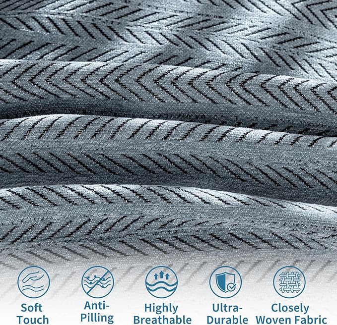 Nobildonna Sofa Cover Washable Soft Thicken Chenille Couch Cover with Tassel,Waterproof Sofa Slipcover for 2-3 Cushion Couch,Sectional Sofa,L-Shaped Furniture Protector Pet-Friendly,Dusty Blue71 x118