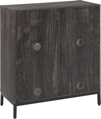 Crosley Furniture Jacobsen Storage Cube Bookcase and Record Player Stand with Vinyl Records Holder, Brown Ash