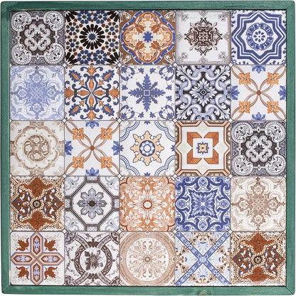 Comfyt Coffee Table, Side Table, End Table, Nightstand Nesting Table Plant Stand Bedside Table Accent Table Home Essentials Wood Tiled Top Rustic Table Ceramic Tiles Mexican Tile Table
