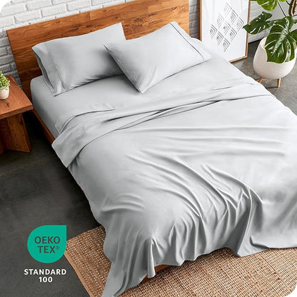 Bare Home Full Sheet Set - 1800 Ultra-Soft Microfiber Full Bed Sheets - Double Brushed - Deep Pockets - Easy Fit - 4 Piece Set - Bed Sheets (Full, French Grey)